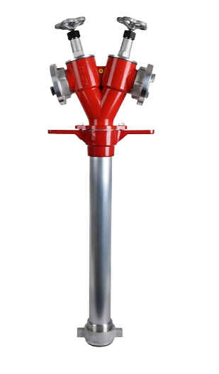 KINDSWATER Standrohr DN 50, Abgang 2 x Storz-C,  (Kopf drehbar), Absperrung 2x 2", Länge 980 mm