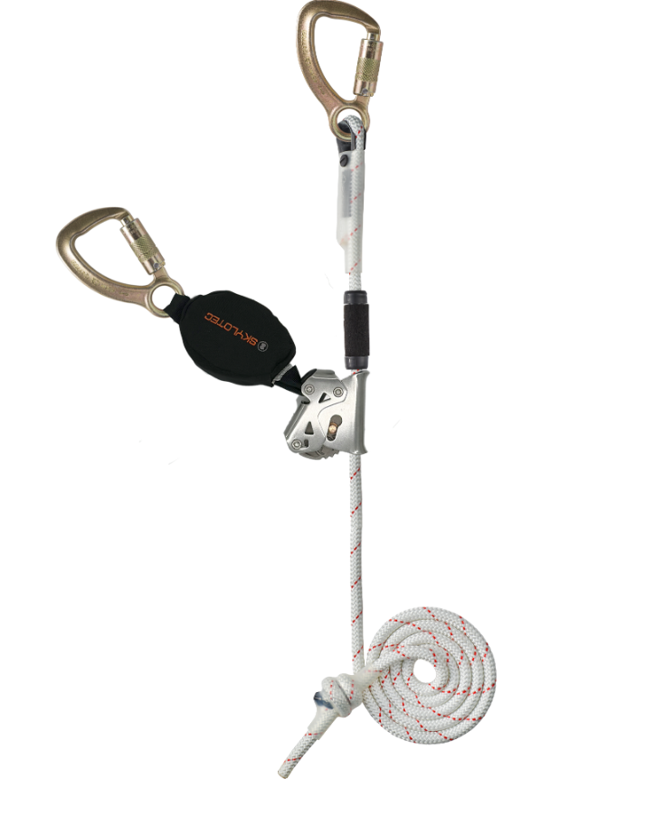 SKYLOTEC mitlaufendes Auffanggerät mit Bandfalldämpfer SCOUT mit 20 Meter Seil, mit Panikfunktion (blockiert im Absturzfall), BN L-0845-20
