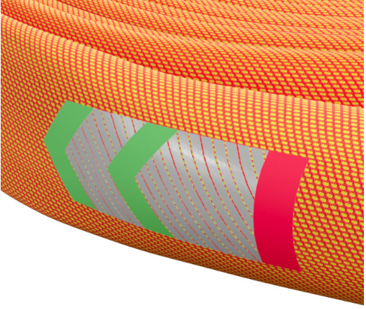 ESCHBACH Feuerlöschschlauch BUFFALO SAFETY ohne Kupplungen, L3, gelb-orange, fluoreszierend, alternierende Anbringung von Richtungskennung, C-42, 30mtr.