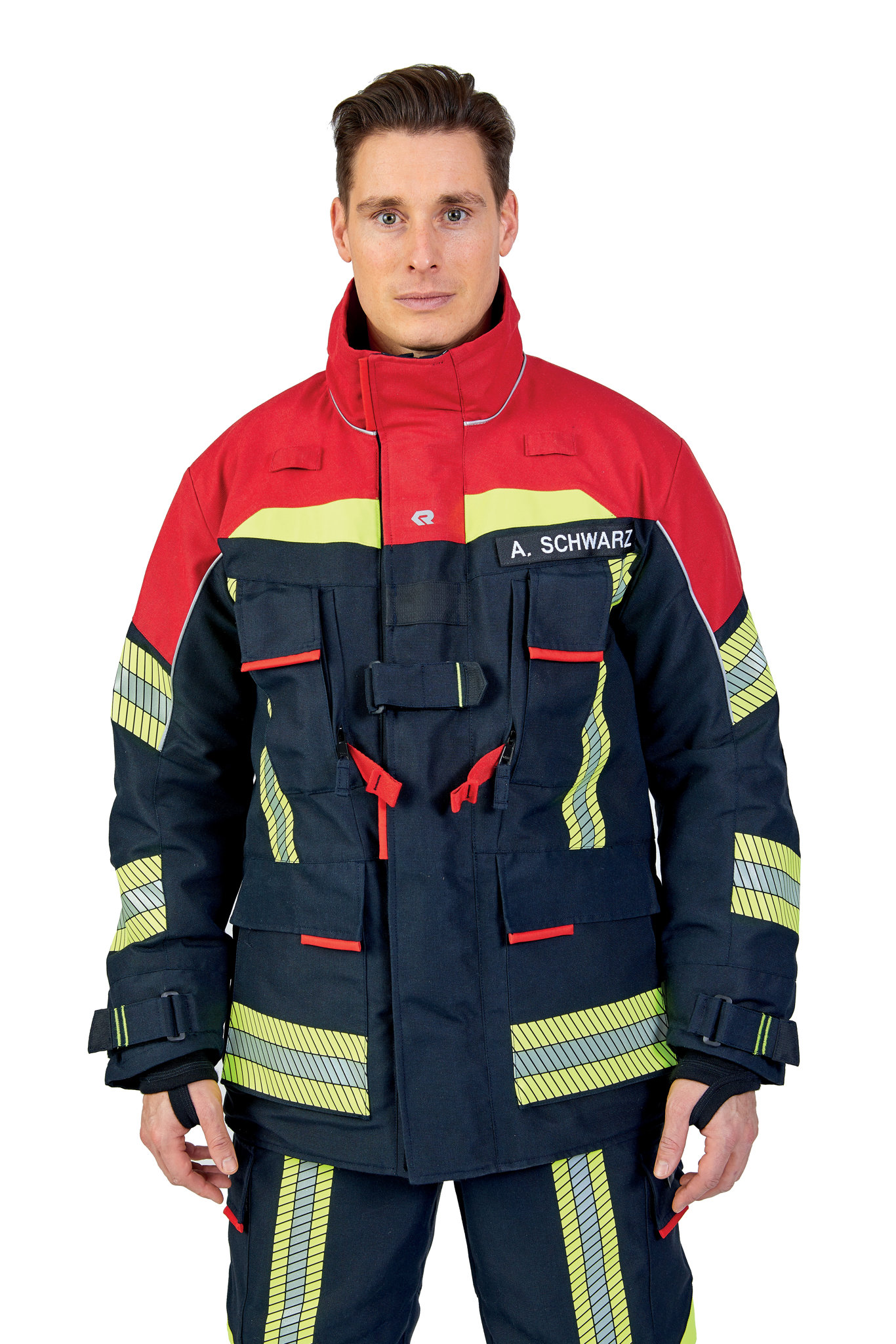 Bild von ROSENBAUER Feuerwehreinsatzjacke FIRE FLEX, NOMEX NXT, schwarzblau/rot, Gr. 48-50 A