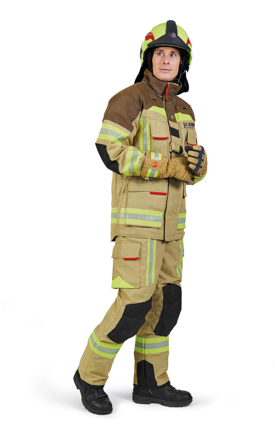 Bild von ROSENBAUER Feuerwehreinsatzjacke FIRE FLEX, X55 MIT PBI, gold/braun, Gr. 40-42 D