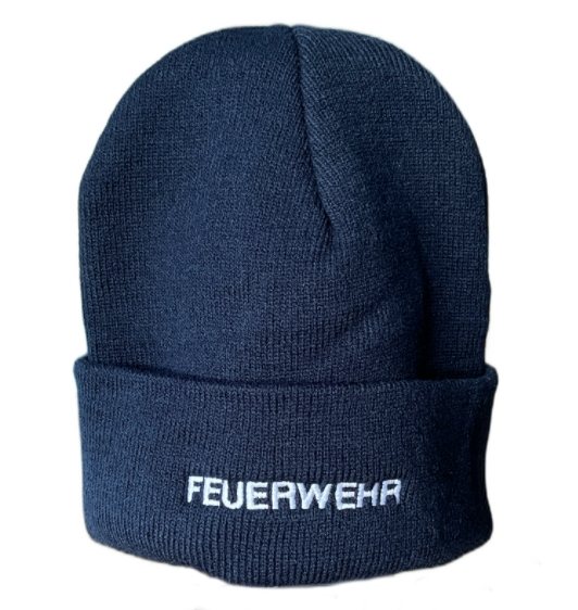 Bild von "Feuerwehr Strickmütze, marine,one size, Direkteinstickung ""Feuerwehr"""