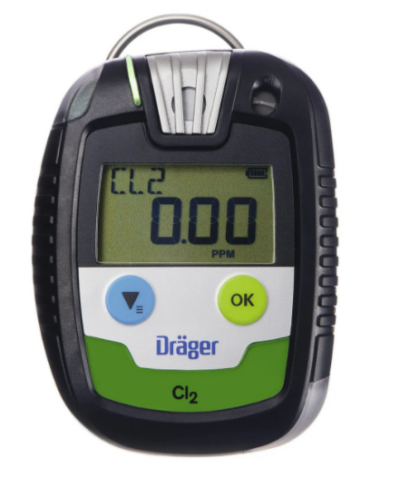 Bild von DRÄGER Gasmessgerät PAC 8000 mit Sensor Cl2, Standartmessbereich 0-20 ppm, Alarmschwelle 0.5/1.0 pp