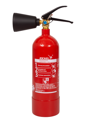 JOCKEL Kohlendioxidfeuerlöscher Typ K2J, 2kg, Brandklasse B, 2 LE mit Schneebrause
